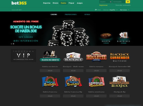 Gama de juegos de Bet365 casino