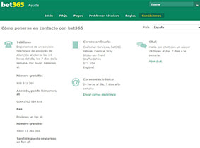 Atención al cliente de Bet365 Casino